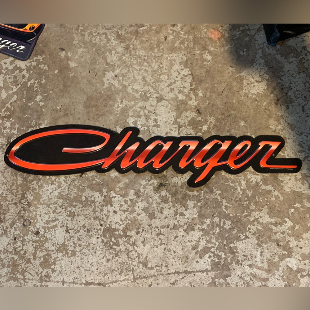 Charger Black and Orange Wall Decor